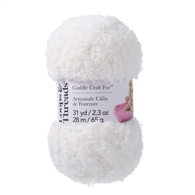 Cuddle Craft Fur™ Yarn by Loops & Threads®, Color: Blanc de Blanc