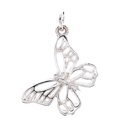 Charmalong™ Silver Plated Butterfly Charm by Bead Landing™ image