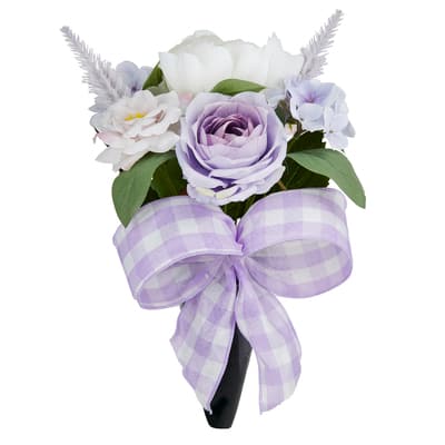 Purple & White Rose, Peony & Hydrangea Remembrance Cone by Ashland