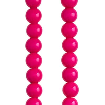 Fuchsia Opaque Glass Round Beads, 8mm by Bead Landing™ image