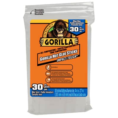 Gorilla® Mini Size Hot Glue Sticks
