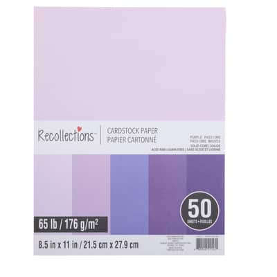 8.5" x 11" 65lb. Cardstock Paper Pack by Recollections™, 50 Sheets image