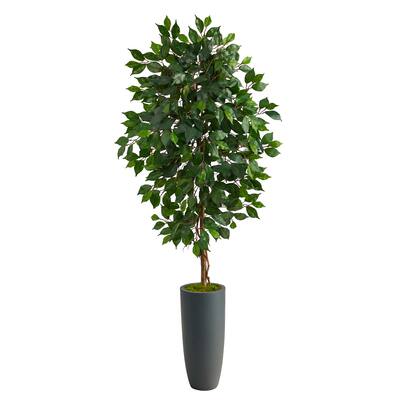 5ft. Ficus Artificial Tree in Gray Planter | Michaels