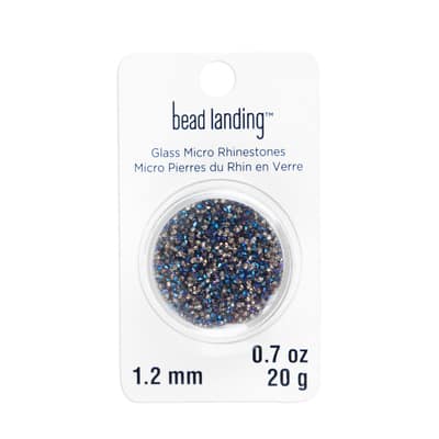 1.2mm Glass Micro Rhinestones by Bead Landing™, 0.7oz.