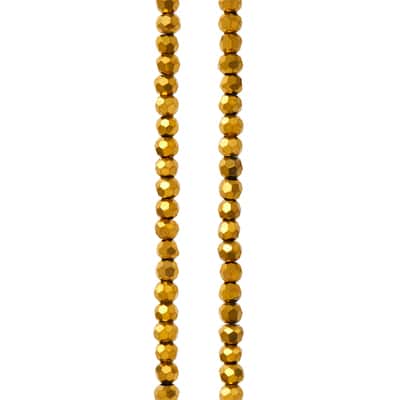 Gold Iris Glass Faceted Round Beads, 3mm by Bead Landing™ image