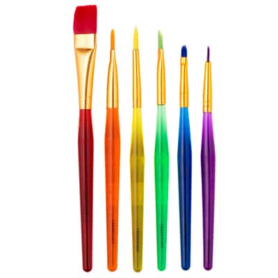 6 ct. Taklon Bristle Paintbrushes by Creatology™ image