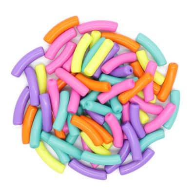 Neon Plastic Tube Beads by Creatology™ image