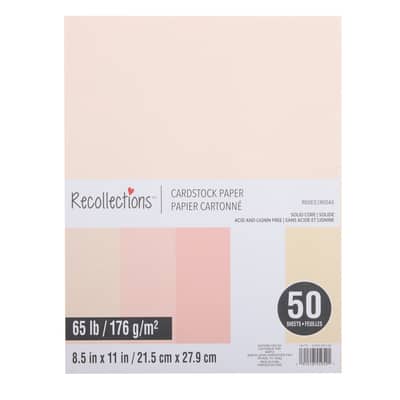 8.5" x 11" 65lb. Cardstock Paper Pack by Recollections™, 50 Sheets image