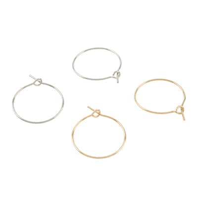 20mm Silver & Gold Hoop Earrings by Creatology™ image