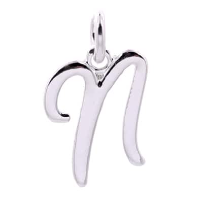 Silver Plated Script Letter Charm by Bead Landing™ image
