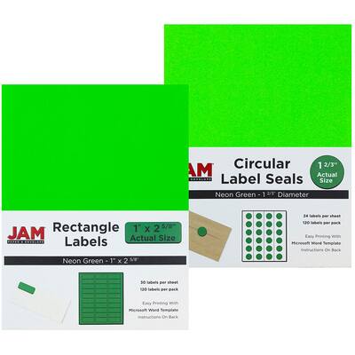 JAM Paper Circular Seal & Rectangular Mailing Address Label Combo Set ...