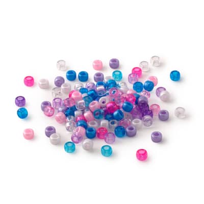 Multicolour Pony Beads by Creatology™, 6mm x 9mm image