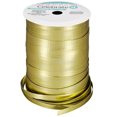 100yd. Gold Crimped Curling Ribbon by Celebrate It™ image