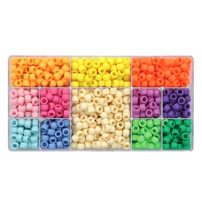 Multicolor Matte Pony Beads by Creatology™, 6mm x 9mm