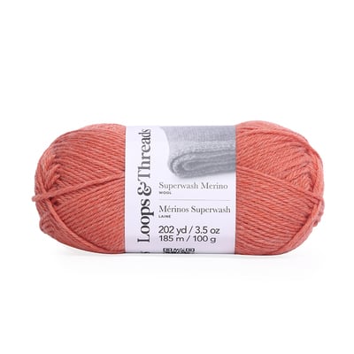 Superwash Merino Yarn by Loops & Threads®, Color: Dark Orange