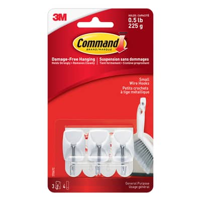 Command™ Wire Hooks, White, Size: Small | Michaels