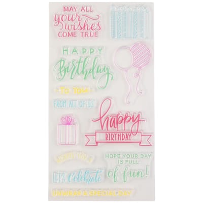 Happy Birthday Clear Stamps by Recollections™ | Michaels