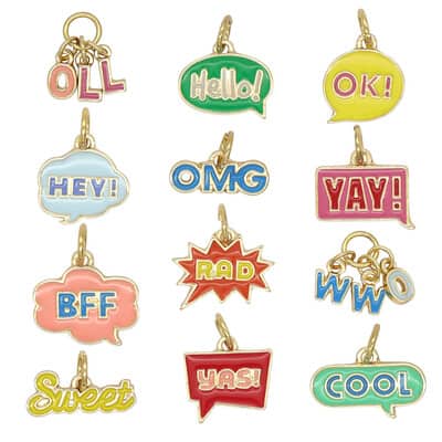 Enamel Words Charm Mix by Bead Landing™ image