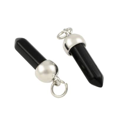 Black Jasper Prism Pendants, 2ct. by Bead Landing™ image