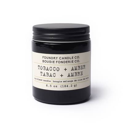 Foundry Candle Co. 6.5oz. Soy Blend Scented Jar Candle, Color: Tobacco and  Amber