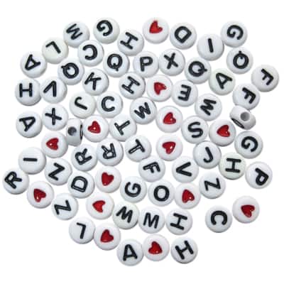 White Round Alphabet Beads by Creatology™ image