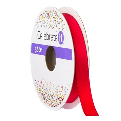 3/8" Satin Double-Faced Ribbon by Celebrate It® 360°™ image
