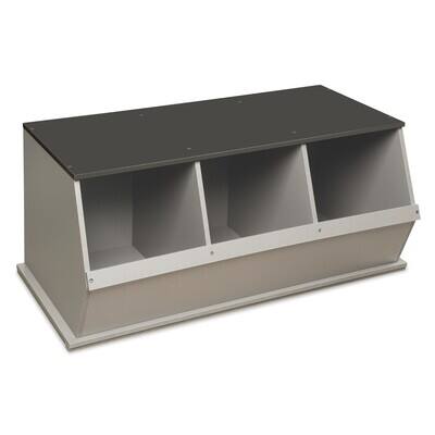 Badger Basket 3 Bin Stackable Storage Cubby, Color: Light Gray/Dark ...