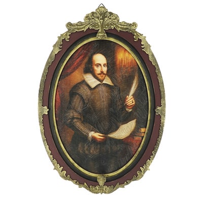 William Shakespeare Portrait Wall Décor in Distressed Ornate Frame by ...
