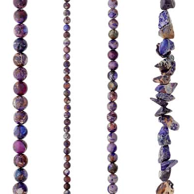 Dark Purple Jasper Semi-Precious Beads Value Pack by Bead Landing™ image