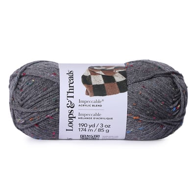 Impeccable™ Tweed Yarn by Loops & Threads®, Color: True Gray