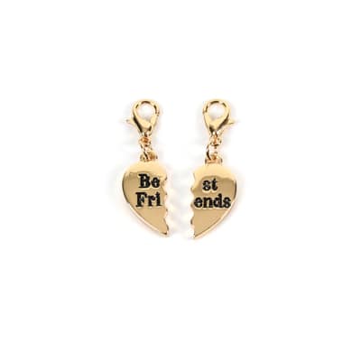 Gold Best Friends Heart Charm Set by Bead Landing™ image