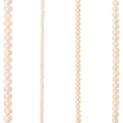 Pink & Gold Plated Faceted Glass Rondelle Beads by Bead Landing™ image