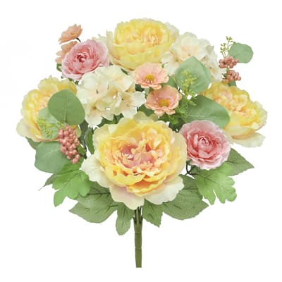 21" Yellow & Pink Peony Mix Deluxe Bush by Ashland® image