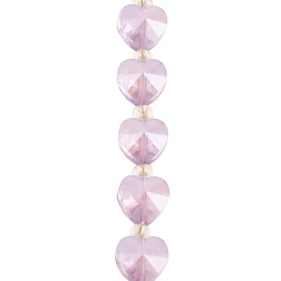 Purple Glass Heart Beads, 10mm by Bead Landing™