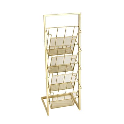 Gold Contemporary Tabletop Metal Magazine Rack | Michaels