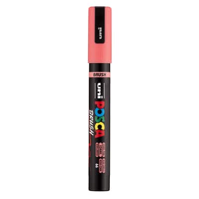 uni® POSCA® PC-5BR Water-Based Brush Tip Paint Marker, Color: Coral ...