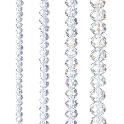Clear Faceted Glass Rondel Beads by Bead Landing™ image