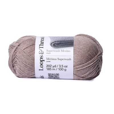 Superwash Merino Yarn by Loops & Threads®, Color: Tan | Michaels