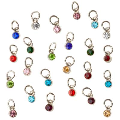 Mini Rhodium-Colored Glass Charm Mix by Bead Landing™ image