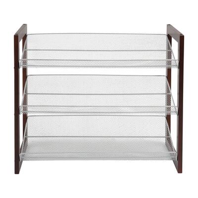 Organize It All Espresso 3 Tier Mesh Shelf Shoe Rack | Michaels
