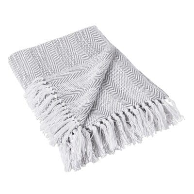 DII® Gray Herringbone Stripe Throw | Michaels