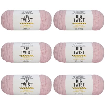 Buy in Bulk - 6 Pack: Big Twist® Twinkle Yarn, Color: Light Pink