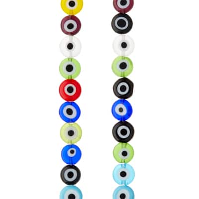 Multicolor Eye Dot Glass Lentil Beads, 8mm by Bead Landing™ image