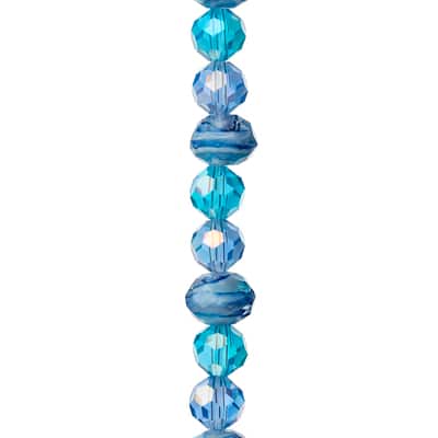 Aqua Mix Glass Faceted Beads by Bead Landing™ image