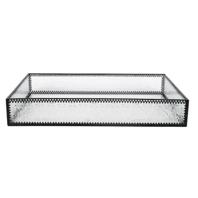 Plateau rectangulaire en verre gravé transparent de 30,5 cm d’Ashland image