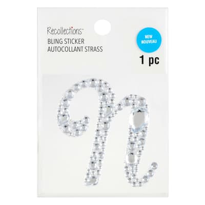 Bling Alphabet Letter Sticker by Recollections™, Color: N | Michaels