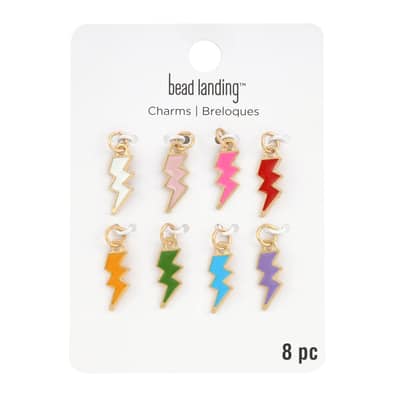 Enamel & Gold Lightning Bolt Charms by Bead Landing™ image