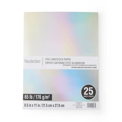 8.5" x 11" Foil Cardstock Paper by Recollections™, 25 Sheets image