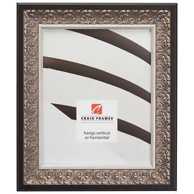 Craig Frames Furio Distressed Silver and Black Picture Frame, Size: 11 ...