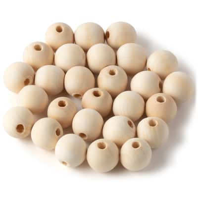 3/4" Round Wood Beads, 27ct. by Make Market®